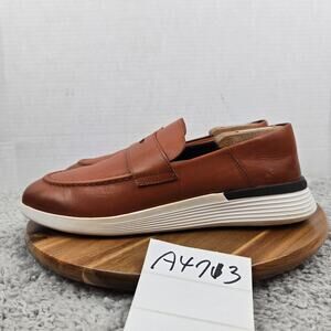 Wolf and Shepherd Mens 10.5 Crossover Brown Leather Business Casual Penny Loafer